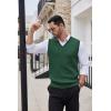 imageCOOFANDY Mens Sweater Vest Cable Knitted V Neck Slim Fit Sleeveless Pullover SweaterGreen