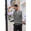 imageCOOFANDY Mens Sweater Vest Cable Knitted V Neck Slim Fit Sleeveless Pullover SweaterGrey