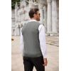 imageCOOFANDY Mens Sweater Vest Cable Knitted V Neck Slim Fit Sleeveless Pullover SweaterGrey