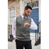imageCOOFANDY Mens Sweater Vest Cable Knitted V Neck Slim Fit Sleeveless Pullover SweaterGrey