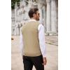 imageCOOFANDY Mens Sweater Vest Cable Knitted V Neck Slim Fit Sleeveless Pullover SweaterKhaki