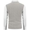 imageCOOFANDY Mens Sweater Vest Cable Knitted V Neck Slim Fit Sleeveless Pullover SweaterLight Grey