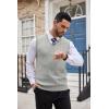 imageCOOFANDY Mens Sweater Vest Cable Knitted V Neck Slim Fit Sleeveless Pullover SweaterLight Grey