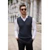 imageCOOFANDY Mens Sweater Vest Cable Knitted V Neck Slim Fit Sleeveless Pullover SweaterNavy Blue
