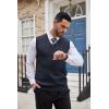 imageCOOFANDY Mens Sweater Vest Cable Knitted V Neck Slim Fit Sleeveless Pullover SweaterNavy Blue
