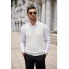 imageCOOFANDY Mens Sweater Vest Cable Knitted V Neck Slim Fit Sleeveless Pullover SweaterWhite