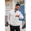 imageCOOFANDY Mens Sweater Vest Cable Knitted V Neck Slim Fit Sleeveless Pullover SweaterWhite
