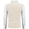 imageCOOFANDY Mens Sweater Vest Cable Knitted V Neck Slim Fit Sleeveless Pullover SweaterWhite