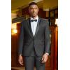 imageCOOFANDY Mens Tuxedo Suit Set Slim Fit 2 Piece One Button Christmas Blazer Jacket Pants for WeddingDinnerPromBlack