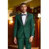imageCOOFANDY Mens Tuxedo Suit Set Slim Fit 2 Piece One Button Christmas Blazer Jacket Pants for WeddingDinnerPromGreen