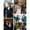 imageCOOFANDY Mens Tuxedo Suit Set Slim Fit 2 Piece One Button Christmas Blazer Jacket Pants for WeddingDinnerPromKhaki