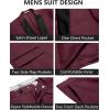 imageCOOFANDY Mens Tuxedo Suit Set Slim Fit 2 Piece One Button Christmas Blazer Jacket Pants for WeddingDinnerPromWine Red