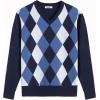 imageCOOFANDY Mens V Neck Sweater Lightweight Knitted Pullover SweatersBluediamond Pattern