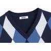 imageCOOFANDY Mens V Neck Sweater Lightweight Knitted Pullover SweatersBluediamond Pattern