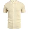 imageCOOFANDY Mens Vintage Knit Shirt Short Sleeve Button Down Polo Shirts for Summer Casual ampamp VacationBeige