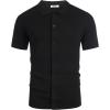 imageCOOFANDY Mens Vintage Knit Shirt Short Sleeve Button Down Polo Shirts for Summer Casual ampamp VacationBlack