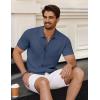 imageCOOFANDY Mens Vintage Knit Shirt Short Sleeve Button Down Polo Shirts for Summer Casual ampamp VacationNavy