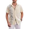 imageCOOFANDY Hawaiian Short Button Sleeve Down Shirt Shirts BeachBeige  Undersea Animals  Plants