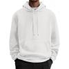 imageCOOFANDY Mens Fleece Hoodie Long Sleeve Hooded Sweatshirt Casual Basic Essential Drawstring Pullover Hoodie With PocketWhite