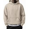 imageCOOFANDY Mens Long Sleeve Hooded Sweatshirt Casual Lightweight Hoodies Pullover Textured Drawstring Hoodie with Kanga PocketMoon Gray