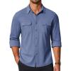imageCOOFANDY Mens Long Sleeve Shirts Casual Button Down Shirt Wrinkle Free Dress Shirt with PocketBlue