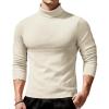 imageCOOFANDY Mens Slim Fit Turtleneck Sweater Long Sleeve Ribbed Turtle Neck Casual Lightweight Basic Pullover SweatersBeige