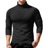 imageCOOFANDY Mens Slim Fit Turtleneck Sweater Long Sleeve Ribbed Turtle Neck Casual Lightweight Basic Pullover SweatersBlack