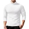 imageCOOFANDY Mens Slim Fit Turtleneck Sweater Long Sleeve Ribbed Turtle Neck Casual Lightweight Basic Pullover SweatersWhite