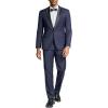 imageCOOFANDY Mens Tuxedo Suit Set Slim Fit 2 Piece One Button Christmas Blazer Jacket Pants for WeddingDinnerPromNavy Blue