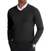 imageCOOFANDY Mens V Neck Sweater Lightweight Knitted Pullover SweatersBlack