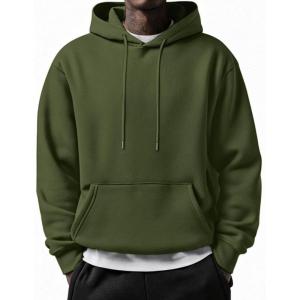 imageCOOFANDY Mens Long Sleeve Hooded Sweatshirt Casual Lightweight Hoodies Pullover Textured Drawstring Hoodie with Kanga PocketArmy Green