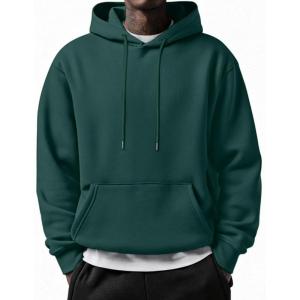 imageCOOFANDY Mens Long Sleeve Hooded Sweatshirt Casual Lightweight Hoodies Pullover Textured Drawstring Hoodie with Kanga PocketLake Green