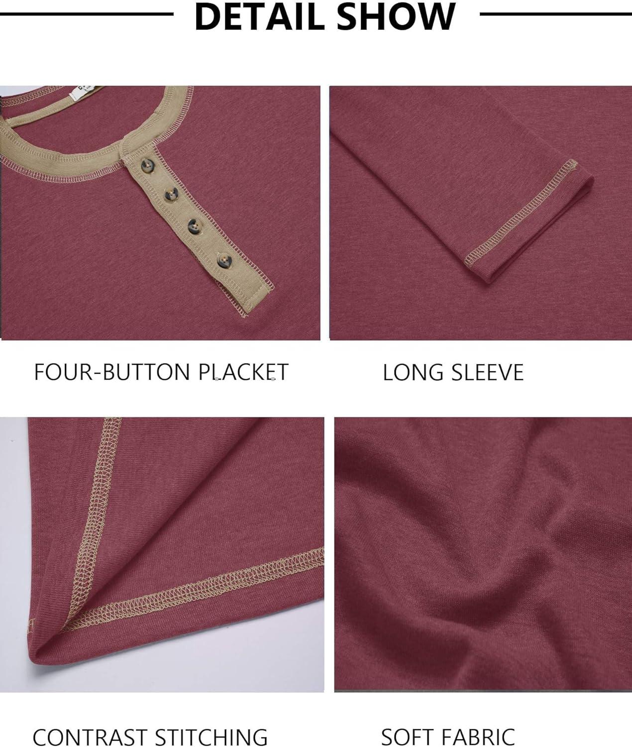 imageCOOFANDY Mens Henley Shirts Long Sleeve Button TShirt Fashion Casual Pullover Shirts Soft Stretch Tees TopsRrick Red