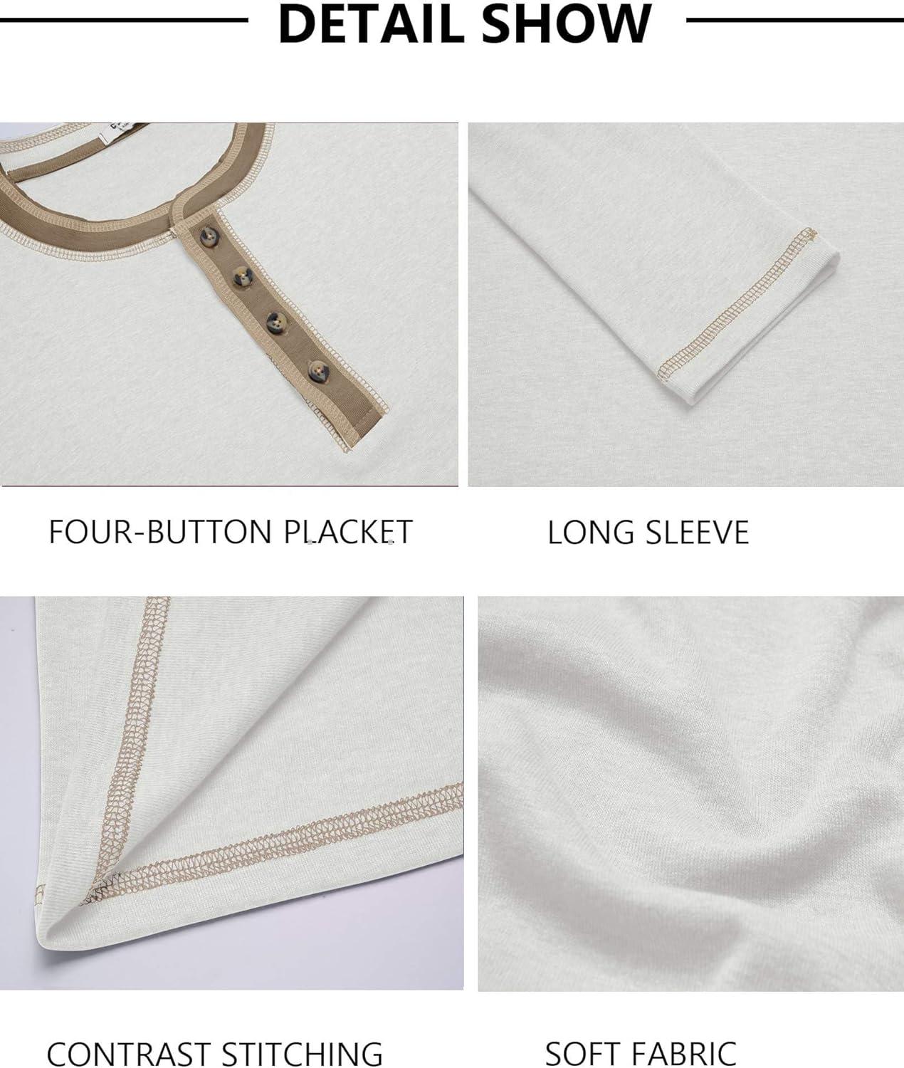 imageCOOFANDY Mens Henley Shirts Long Sleeve Button TShirt Fashion Casual Pullover Shirts Soft Stretch Tees TopsWhite