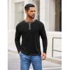 imageCOOFANDY Mens Henley Shirts Long Sleeve Button TShirt Fashion Casual Pullover Shirts Soft Stretch Tees TopsBlack