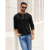 imageCOOFANDY Mens Henley Shirts Long Sleeve Button TShirt Fashion Casual Pullover Shirts Soft Stretch Tees TopsBlack