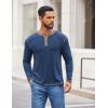imageCOOFANDY Mens Henley Shirts Long Sleeve Button TShirt Fashion Casual Pullover Shirts Soft Stretch Tees TopsBlue
