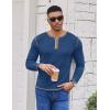 imageCOOFANDY Mens Henley Shirts Long Sleeve Button TShirt Fashion Casual Pullover Shirts Soft Stretch Tees TopsBlue