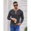 imageCOOFANDY Mens Henley Shirts Long Sleeve Button TShirt Fashion Casual Pullover Shirts Soft Stretch Tees TopsDark Grey