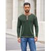 imageCOOFANDY Mens Henley Shirts Long Sleeve Button TShirt Fashion Casual Pullover Shirts Soft Stretch Tees TopsGreen