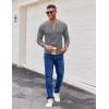 imageCOOFANDY Mens Henley Shirts Long Sleeve Button TShirt Fashion Casual Pullover Shirts Soft Stretch Tees TopsGrey