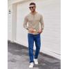 imageCOOFANDY Mens Henley Shirts Long Sleeve Button TShirt Fashion Casual Pullover Shirts Soft Stretch Tees TopsLight Khaki