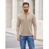 imageCOOFANDY Mens Henley Shirts Long Sleeve Button TShirt Fashion Casual Pullover Shirts Soft Stretch Tees TopsLight Khaki