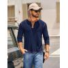 imageCOOFANDY Mens Henley Shirts Long Sleeve Button TShirt Fashion Casual Pullover Shirts Soft Stretch Tees TopsMidnight Blue