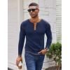 imageCOOFANDY Mens Henley Shirts Long Sleeve Button TShirt Fashion Casual Pullover Shirts Soft Stretch Tees TopsMidnight Blue