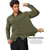 imageCOOFANDY Mens Stretch Dress Shirts Muscle Fit Wrinkle Free Long Sleeve Button Down Shirt Business Casual ShirtsArmy Green