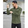 imageCOOFANDY Mens Stretch Dress Shirts Muscle Fit Wrinkle Free Long Sleeve Button Down Shirt Business Casual ShirtsArmy Green