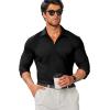 imageCOOFANDY Mens Stretch Dress Shirts Muscle Fit Wrinkle Free Long Sleeve Button Down Shirt Business Casual ShirtsBlack