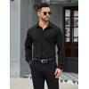 imageCOOFANDY Mens Stretch Dress Shirts Muscle Fit Wrinkle Free Long Sleeve Button Down Shirt Business Casual ShirtsBlack