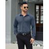 imageCOOFANDY Mens Stretch Dress Shirts Muscle Fit Wrinkle Free Long Sleeve Button Down Shirt Business Casual ShirtsBlue